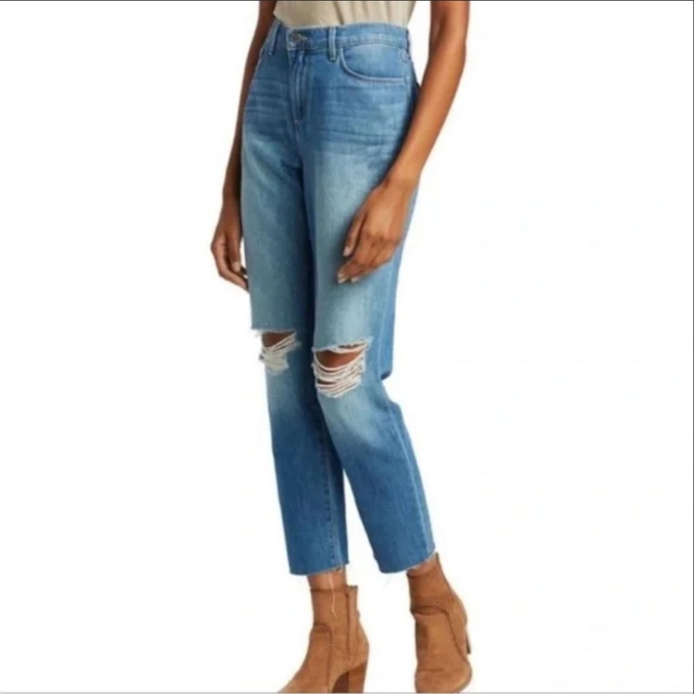 L' AGENCE Bridget High Rise Slouchy Straight Womens Size 23 Distressed New